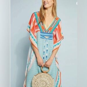 Batwing Sleeve Beach Robe Kaftan Dress Women Long Swimsuit Cover Up